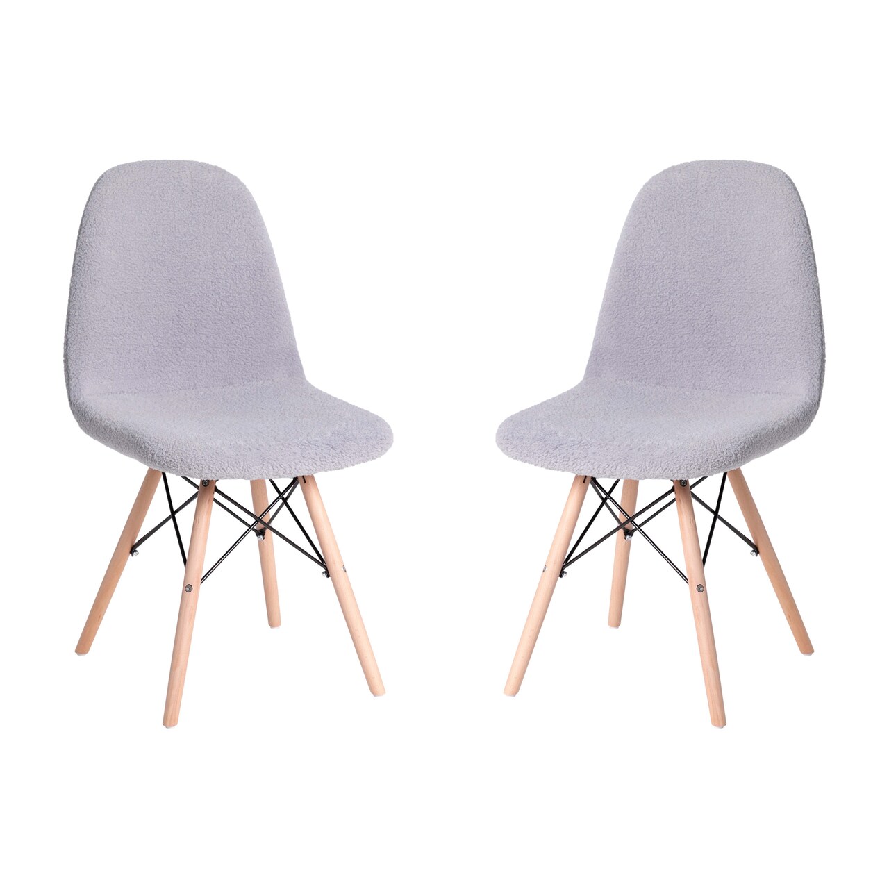 Merrick Lane Set of 2 Lyon Faux Shearling Accent Chairs, Modern Accent Chair For Bedroom, Entryway, and Living Room